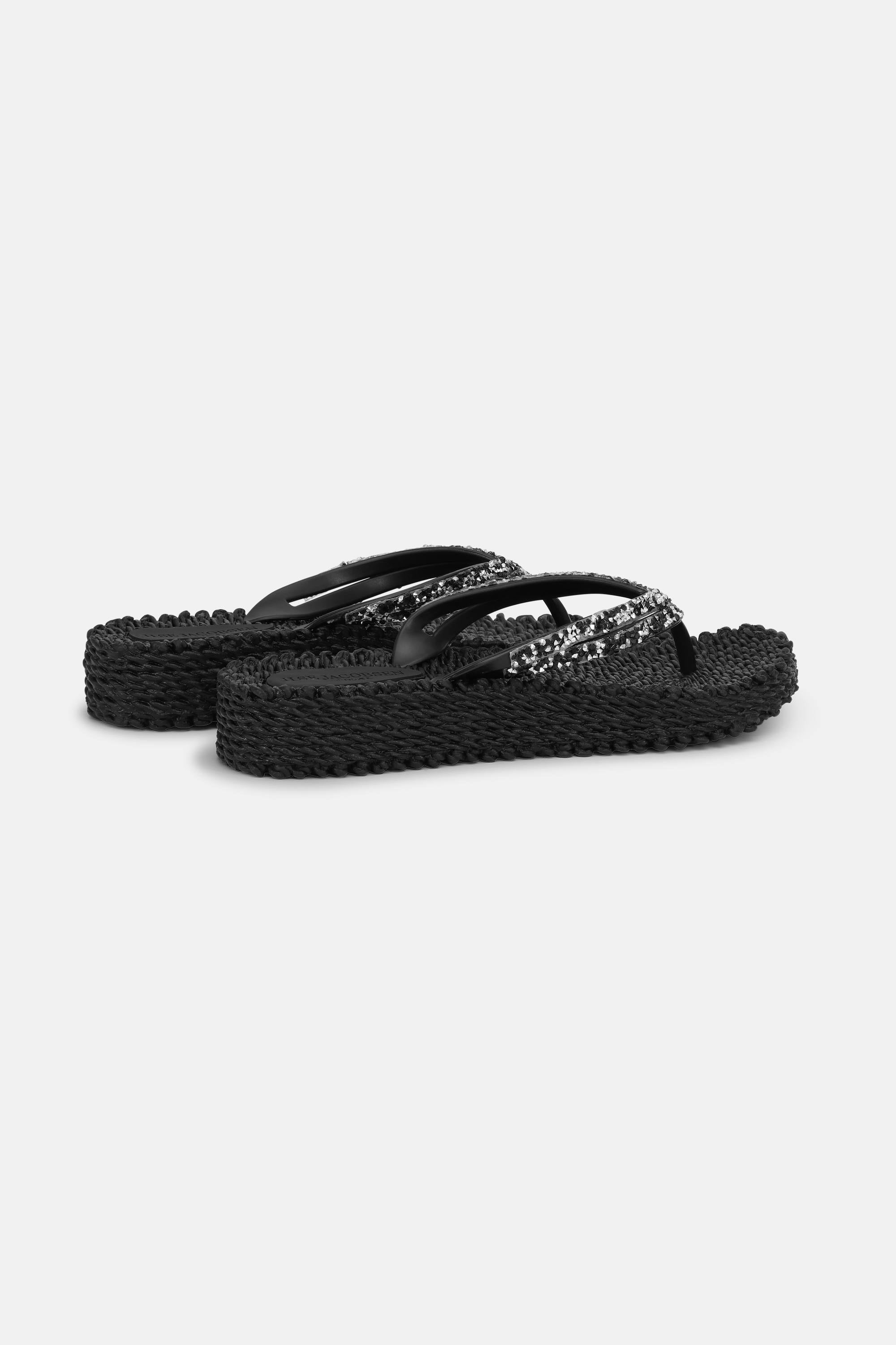 Platform Flip-flops Glittersten - Black